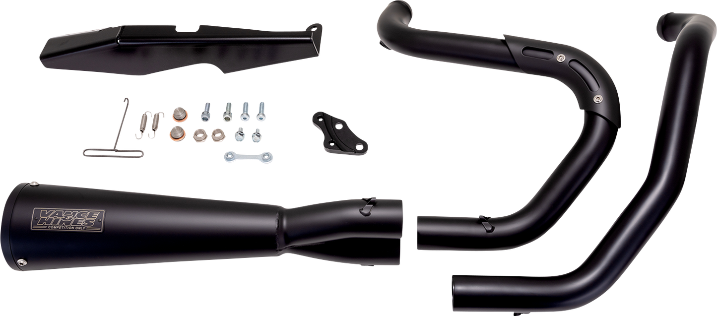 Vance & Hines Upsweep 2-Into-1 Exhaust System – Stainless Steel with Black Finish (Part #47627)