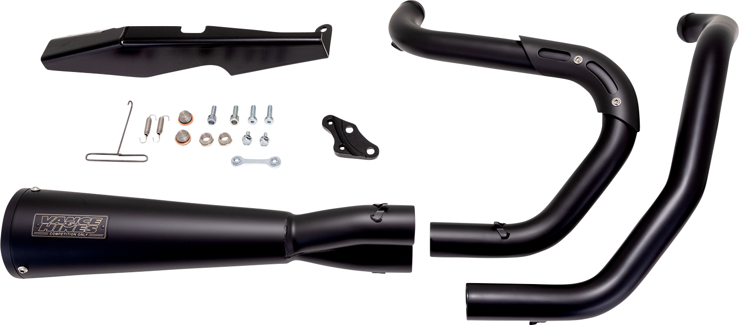 Vance & Hines Upsweep 2-Into-1 Exhaust System – Stainless Steel with Black Finish (Part #47627)