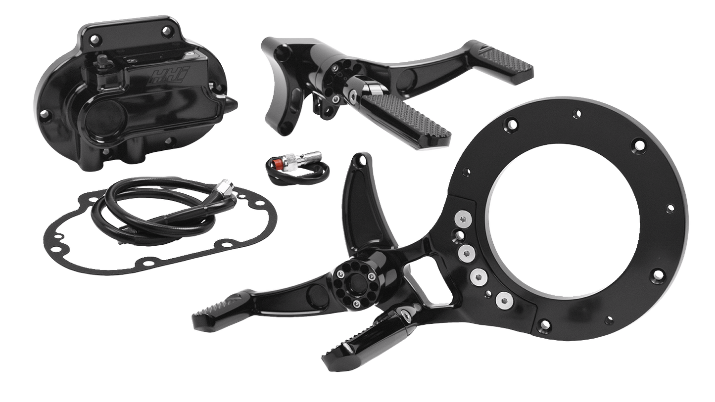 HAWG HALTERS Mid Control Conversion Kit - Black - Knurled Pegs - FLH/FLT MCK-FH21AS-FK