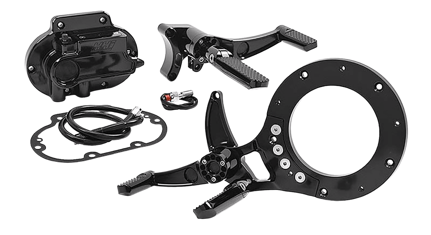 HAWG HALTERS Mid Control Conversion Kit - Black - Knurled Pegs - FLH/FLT MCK-FH16AS-FK