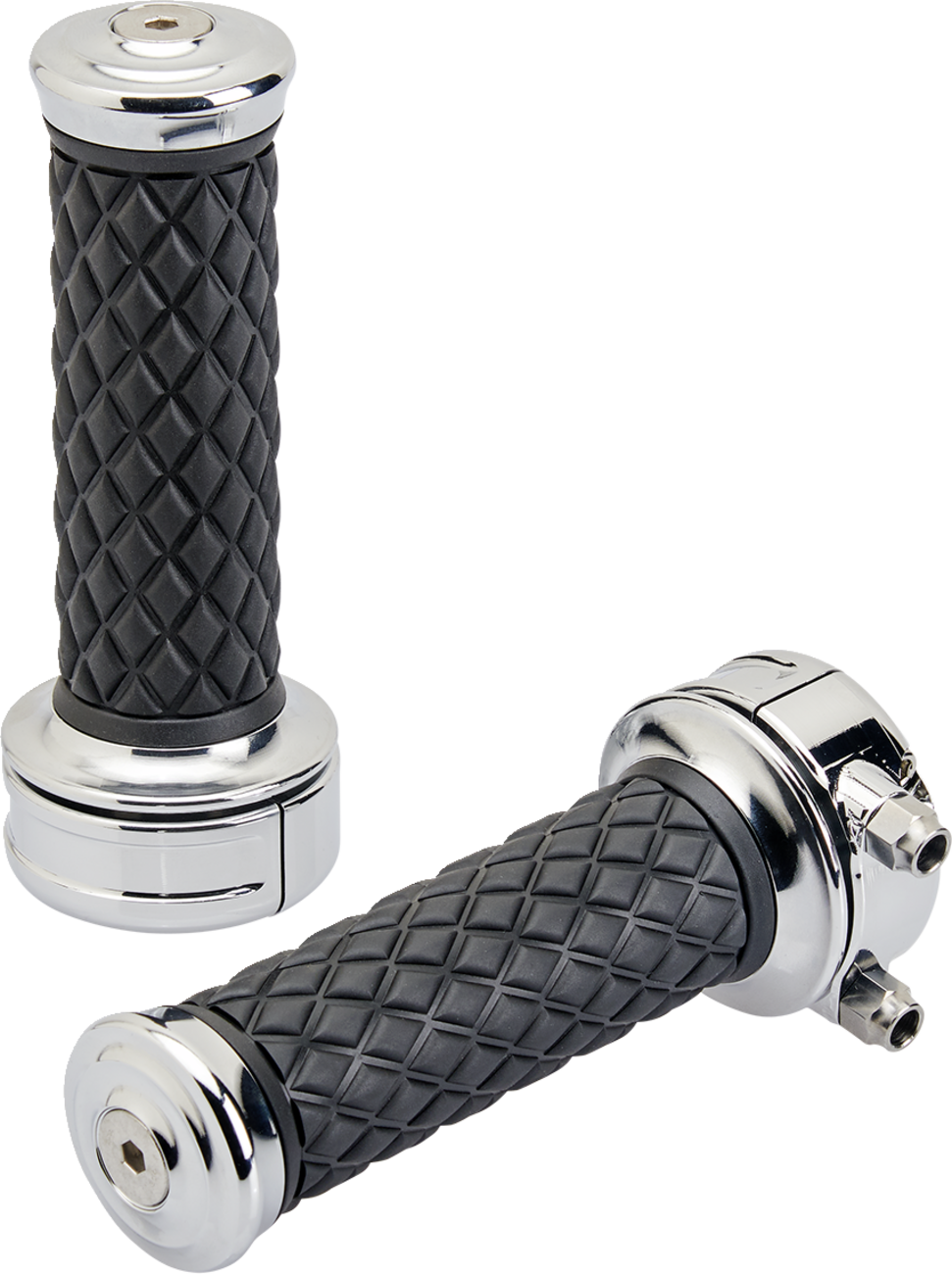 BILTWELL Alumicore Grips - Custom - Chrome 6606-105-01