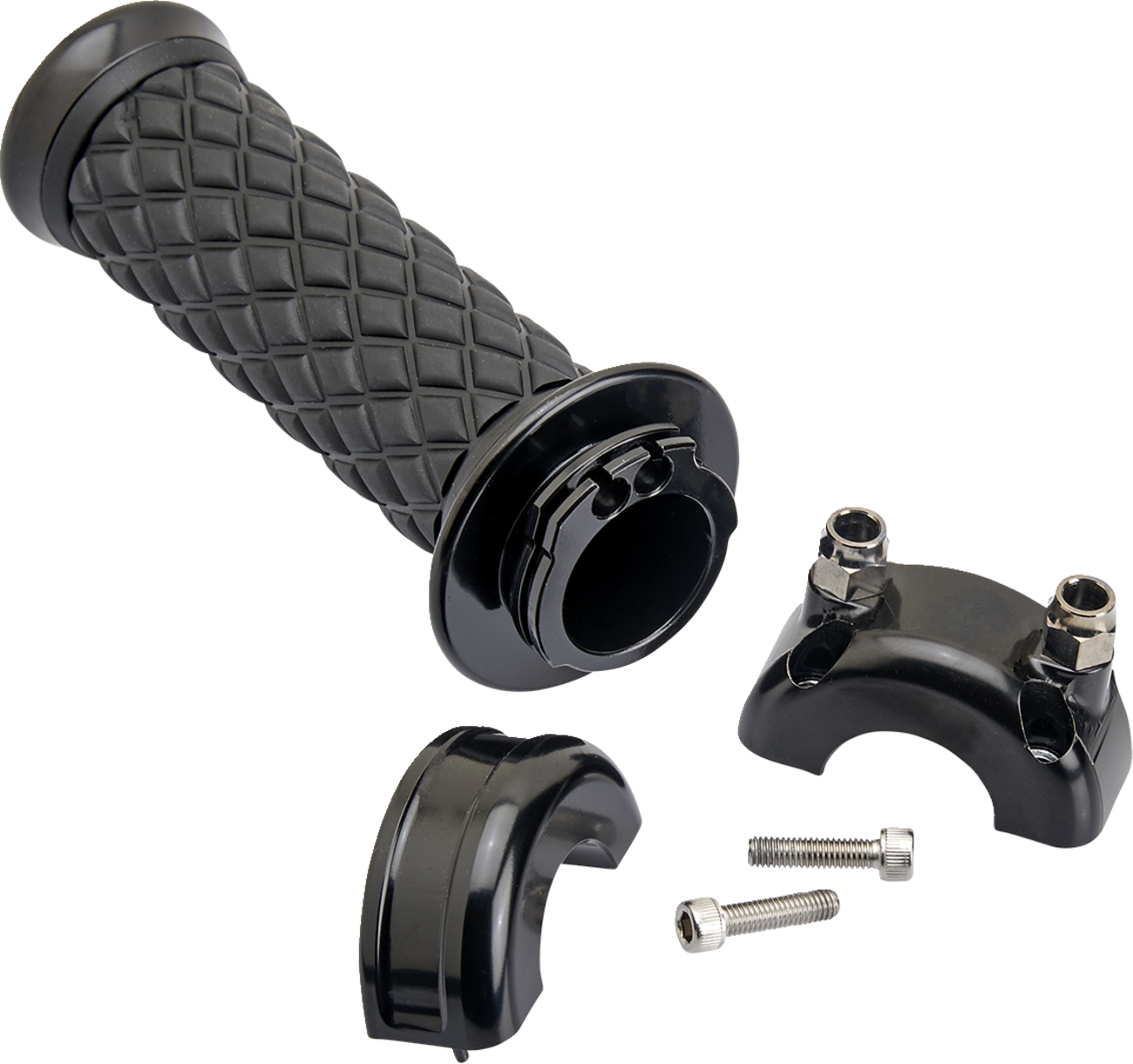 BILTWELL Alumicore Grips - Custom - Black 6606-201-01