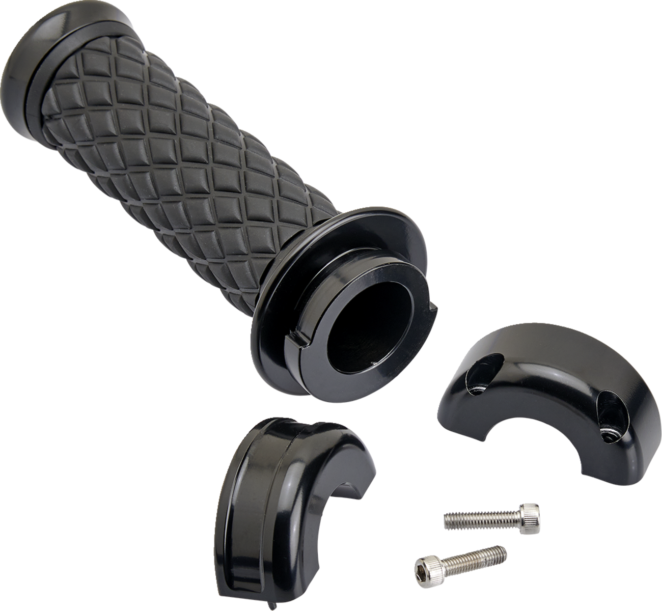 BILTWELL Alumicore Grips - Custom - Black 6606-201-01