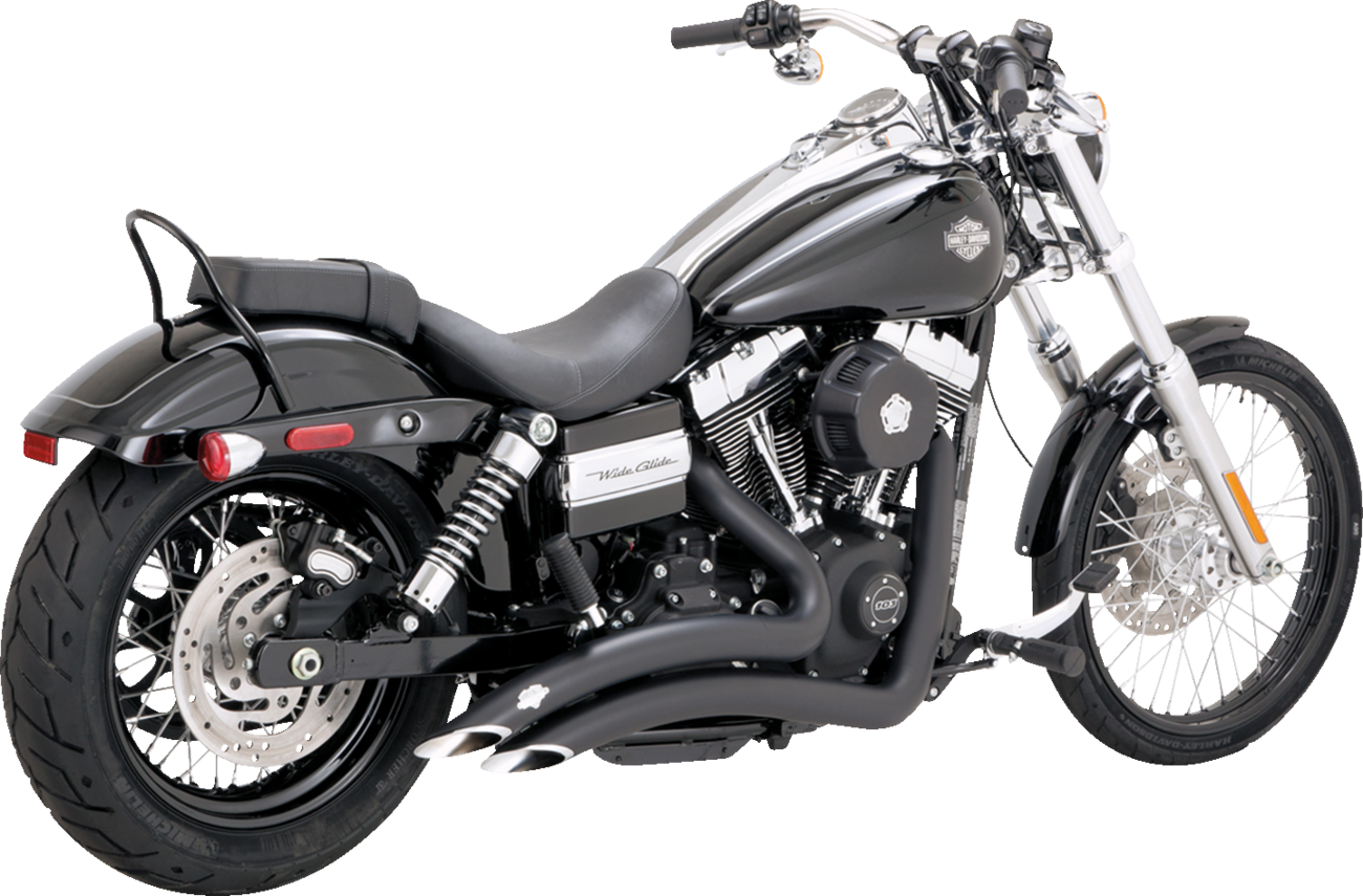 Vance & Hines 46081 Big Radius 2-Into-2 Exhaust System with Heat Shield - Matte Black