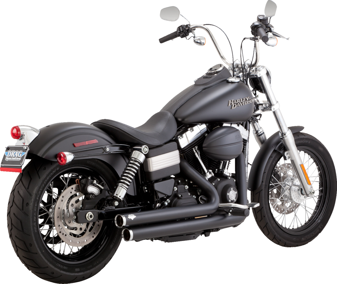 Vance & Hines Big Shots Staggered Exhaust System - Matte Black Part 47958