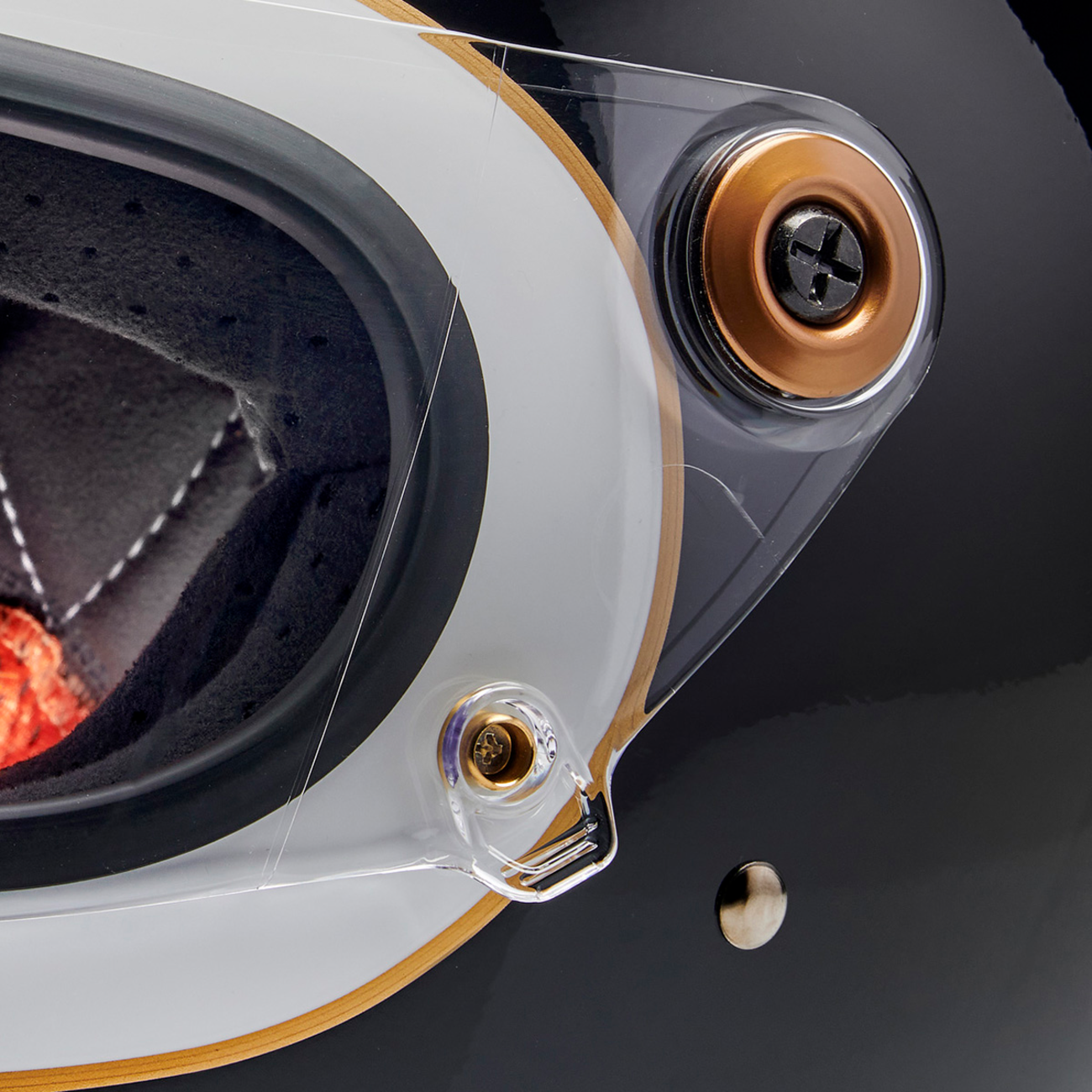 BILTWELL Gringo S Helmet - Gloss White/Black Tracker - Small 1003-566-502