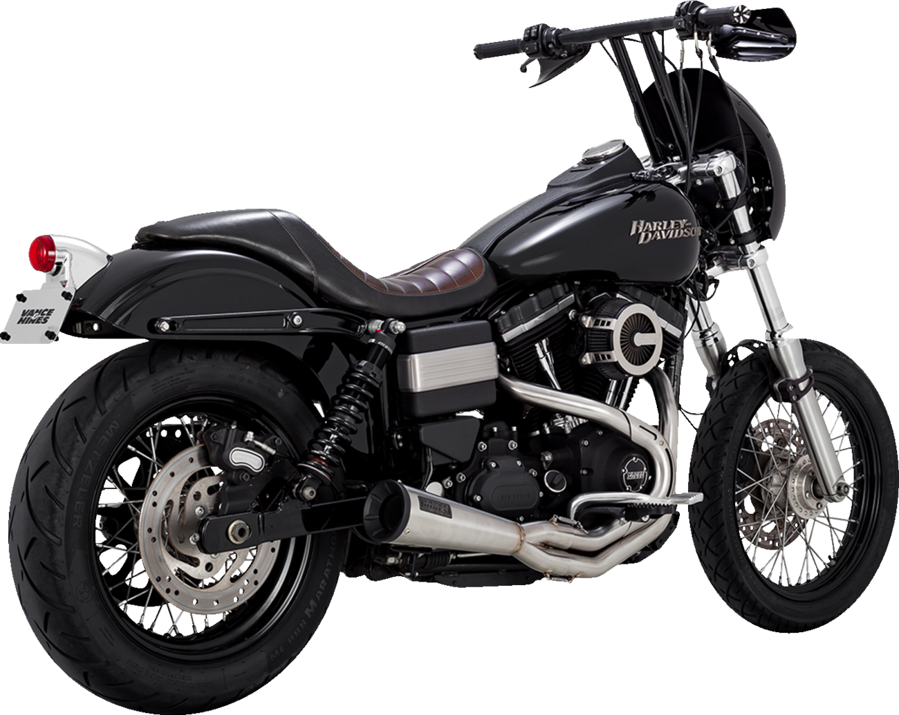 Vance & Hines 27635 2-into-1 Upsweep Exhaust System with Brushed Finish