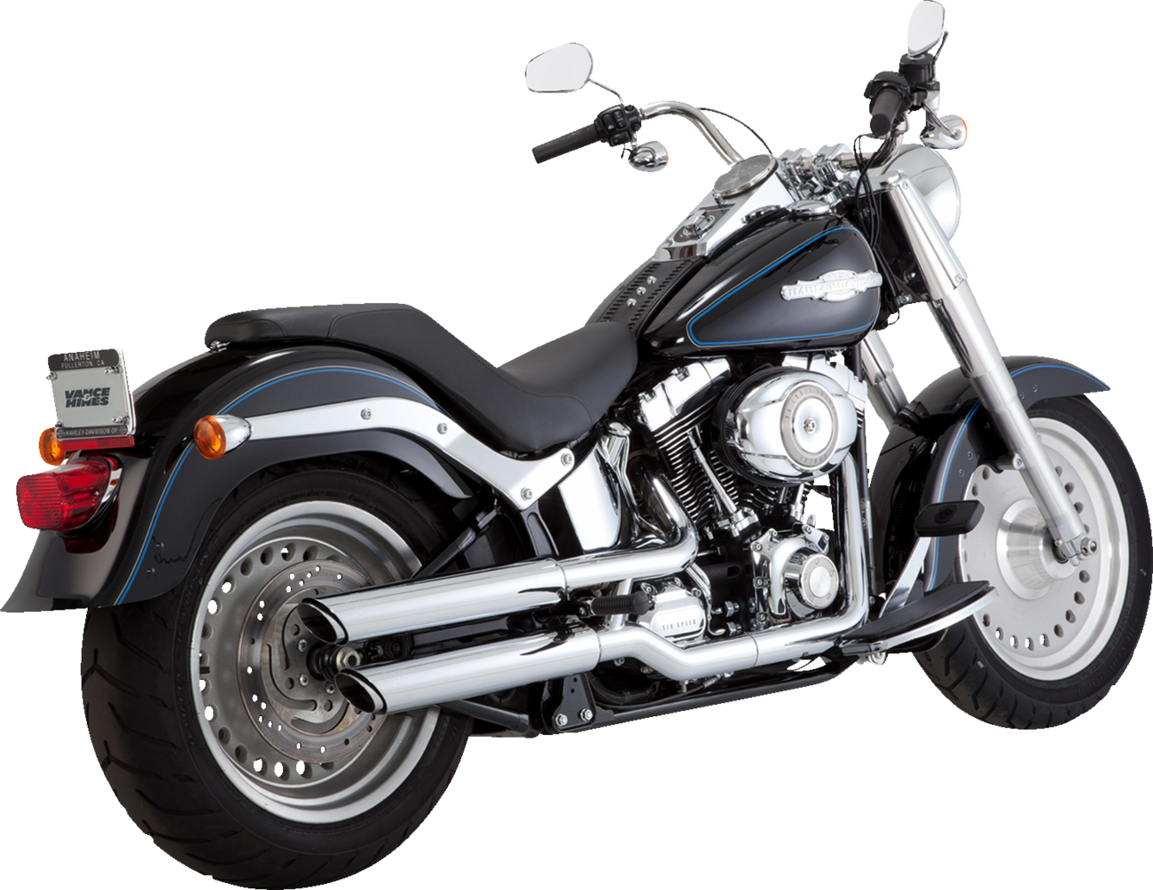 Vance & Hines Twin Slash 3-Inch Chrome Slip-On Mufflers (Part #16844)