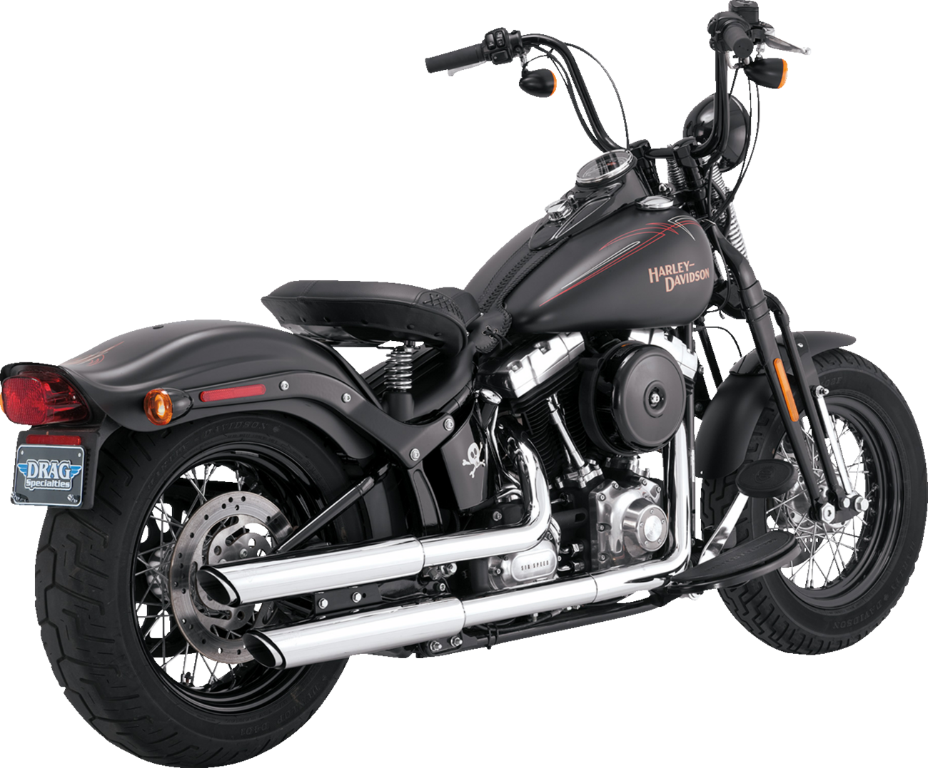 Vance & Hines 16842 3-Inch Twin Slash Slip-On Mufflers in Chrome