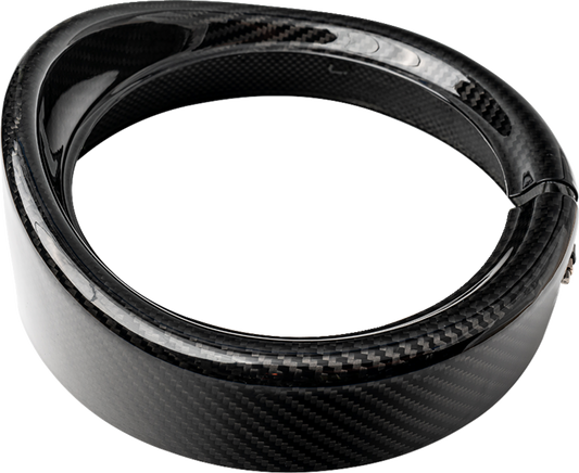 SLYFOX 1508-3111 Headlight Trim with Visor for 7-Inch Lights - Gloss Carbon Fiber Finish