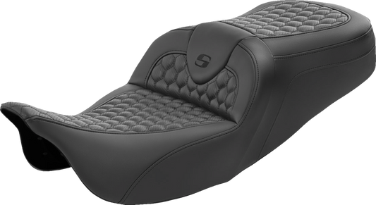 SADDLEMEN RoadSofa™ Seat with Honeycomb Cover - Model 808-07B-189 for FL '08-'24
