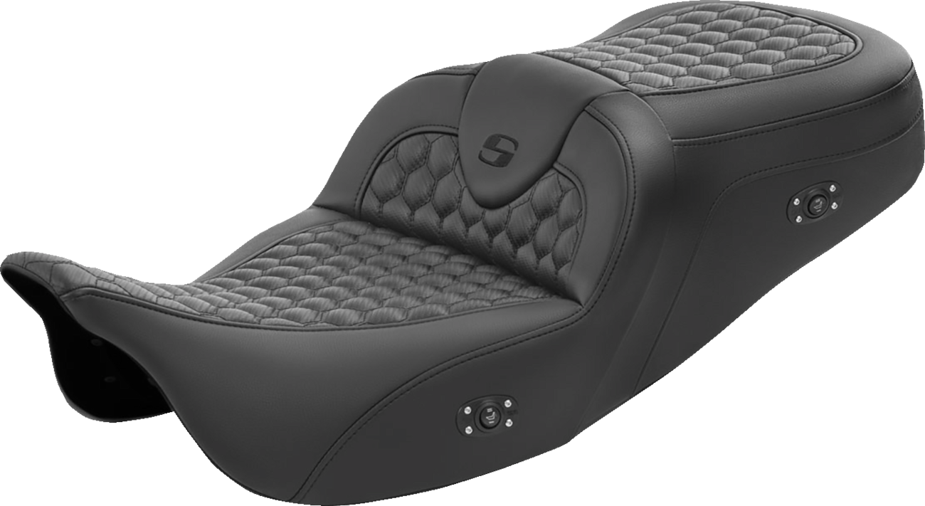 SADDLEMEN RoadSofa™ Seat with Honeycomb Cover – Heated, No Backrest for FL '08-'23 (Part #808-07B-189HCT)