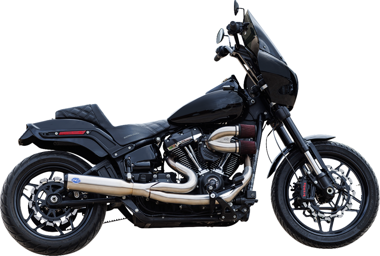S&S CYCLE 2-into-1 Qualifier Exhaust System - 50-State - Silver - Softail 550-1103