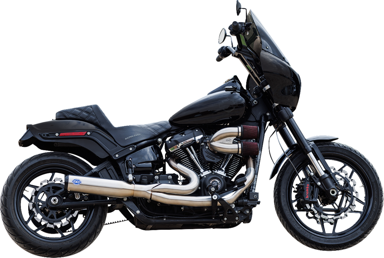 S&S CYCLE 2-into-1 Qualifier Exhaust System - Race Only - Brushed Stainless 550-1105