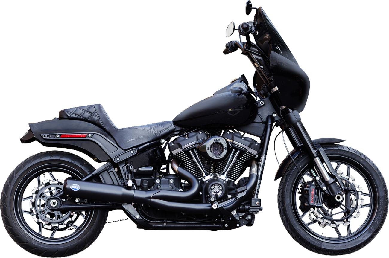 S&S CYCLE 2-into-1 Qualifier Exhaust System - 50-State - Black - Softail 550-1104