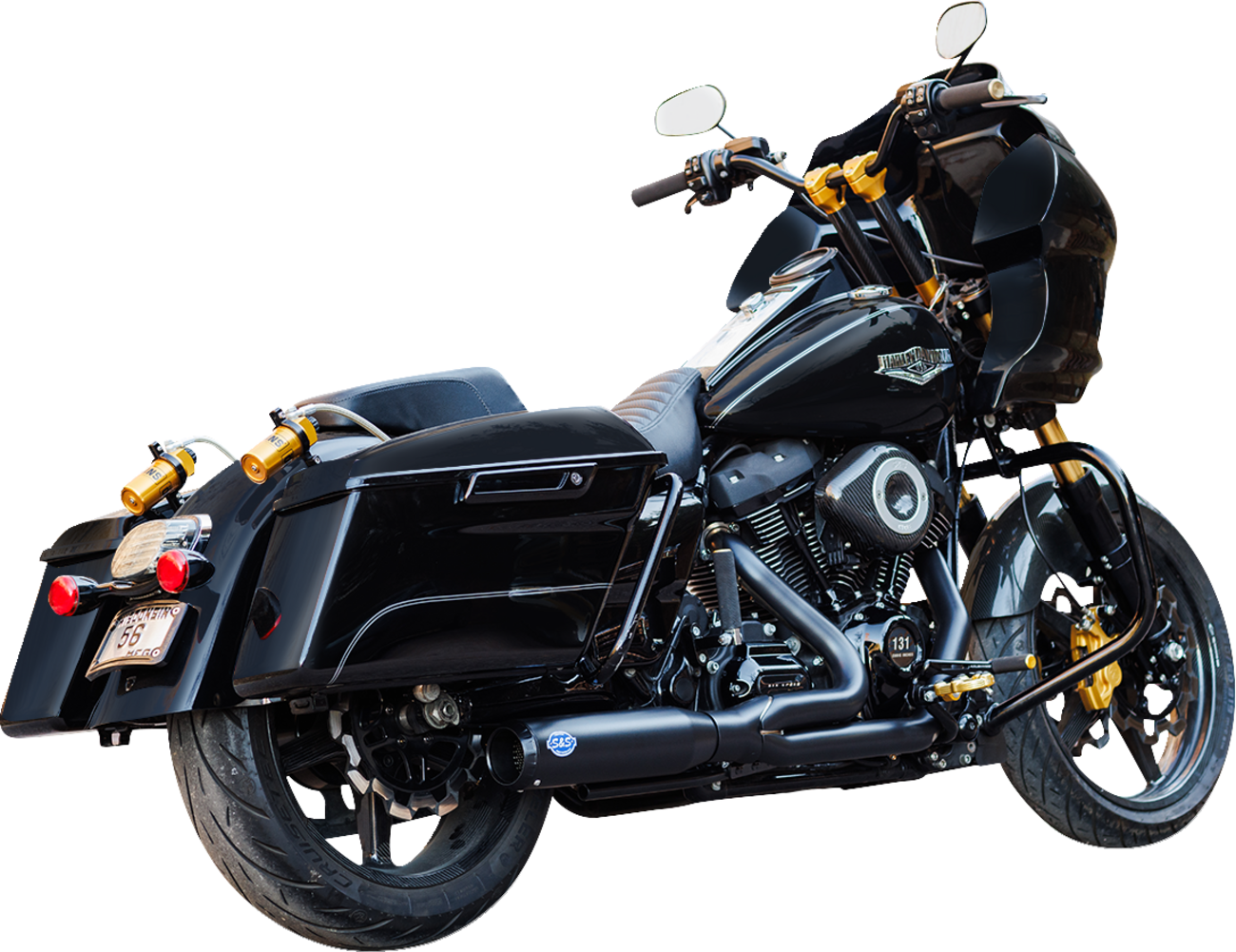 S&S CYCLE 2-into-1 Qualifier Exhaust System - 50-State - Black 550-1110