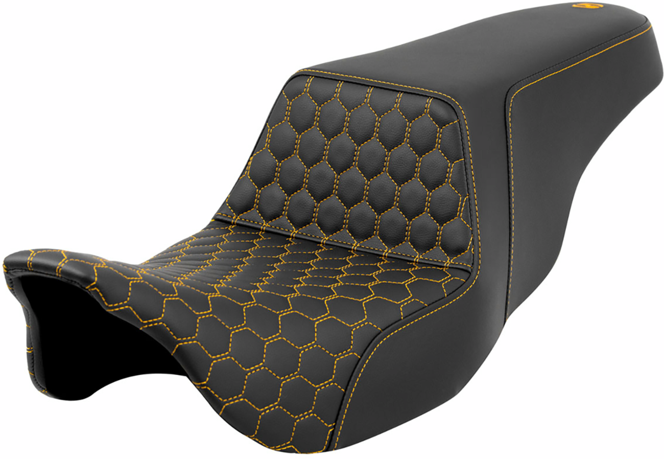 SADDLEMEN Step-Up Seat with Honeycomb Pattern and Stitching for FL 2008-2023 – Part Number