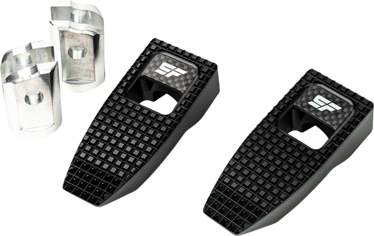 SLYFOX Speed Pegs - Black Anodized - Front SF-903-01-1