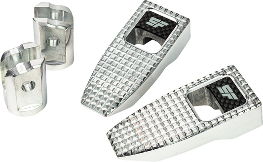 SLYFOX Speed Pegs - Silver Polished - Front SF-903-01-2
