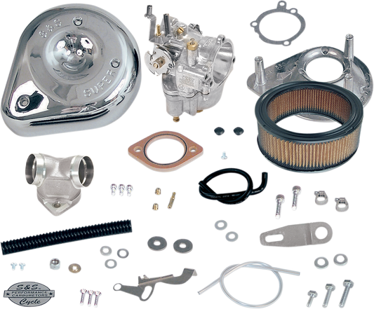 S&S CYCLE Super E Carburetor Kit with Manifold for Harley Sportster 11-0470