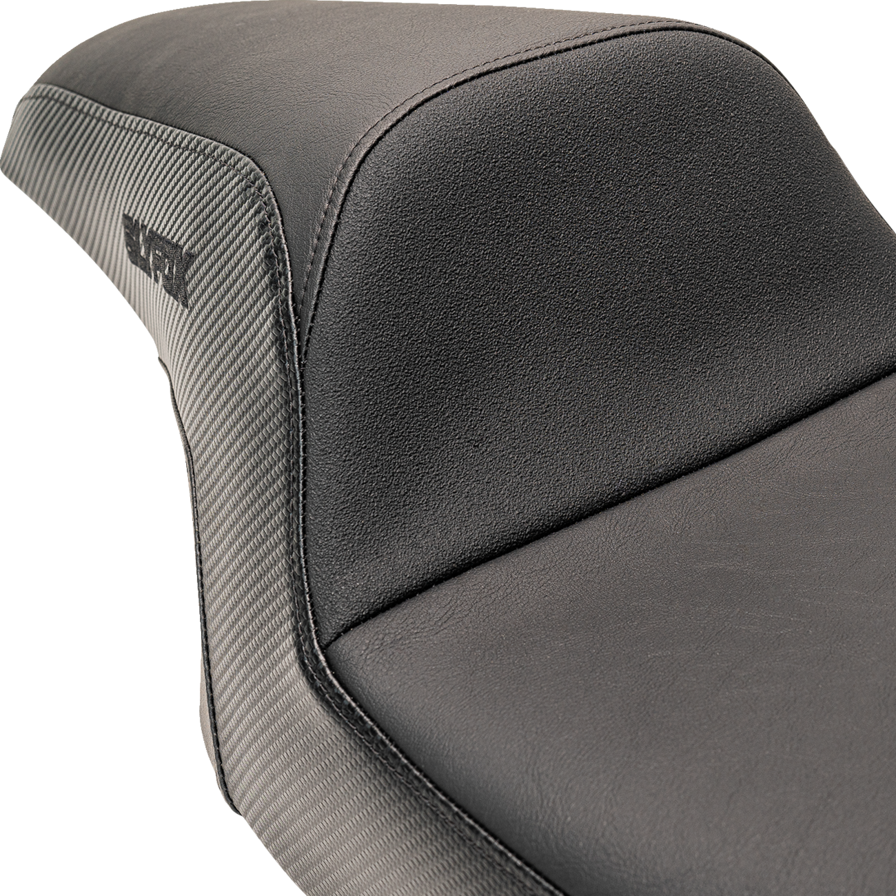 SLYFOX Drifter Seat - Black Logo with Smooth Vinyl, Carbon Fiber Sides, and Tall Driver Support for FL '97-'07 by SLYFOX Part #0801-1612