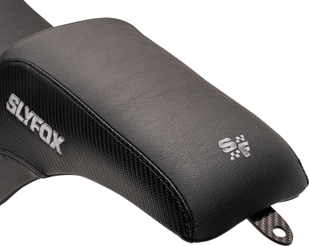 SLYFOX Lowrider Drifter Seat for FXLR/FLSB '18-'24 | Gray Logo, Smooth Vinyl, Carbon Fiber Accents - Part No. 0802-1590