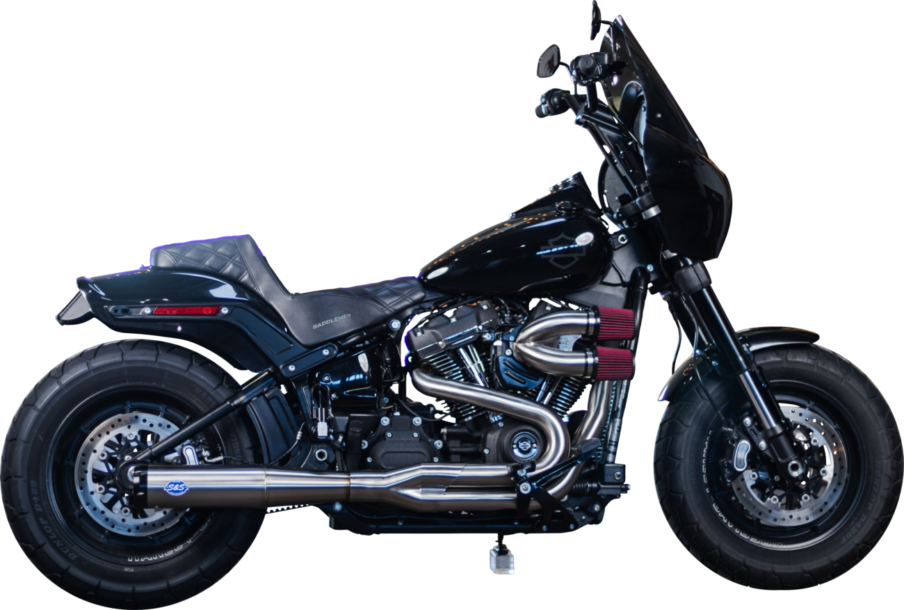 S&S CYCLE 2-into-1 Superstreet Exhaust System - Brushed Stainless Steel 550-1099