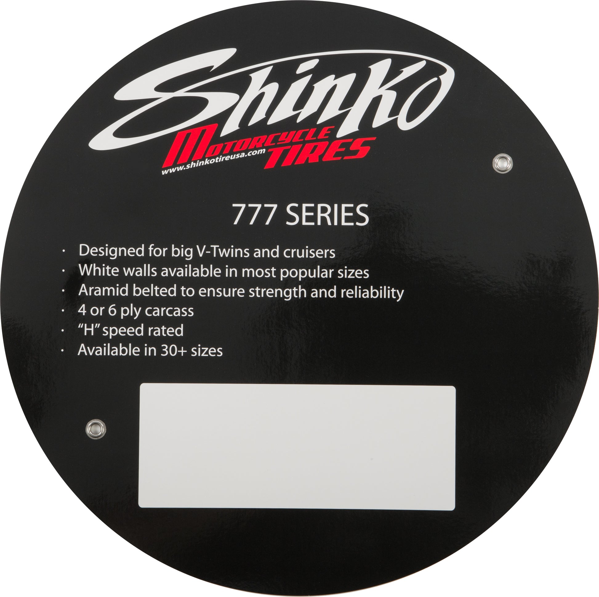 Shinko 777 Tire Sign with Customizable Pricing - Model 87-4993