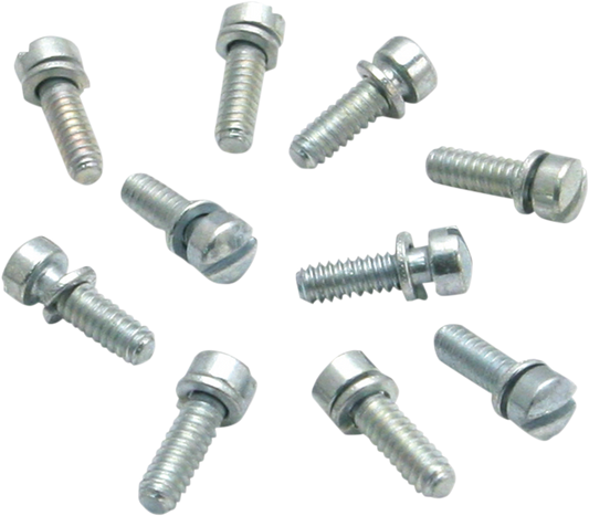 S&S CYCLE Float Bowl Slotted Screws with Lock Washers – 10 Pack, Part Number 50-0063