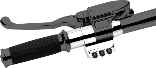 PERFORMANCE MACHINE (PM) Contour Handlebar Control Spacer - Left - Cable Clutch - 1-1/4" Handlebars - Chrome 0011-0751MP-CH