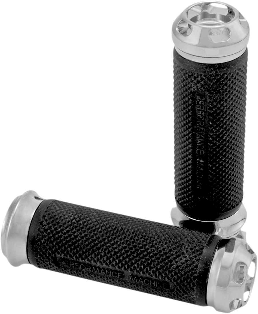 PERFORMANCE MACHINE (PM) Elite Apex Custom Grips - TBW - Chrome 0063-2044-CH