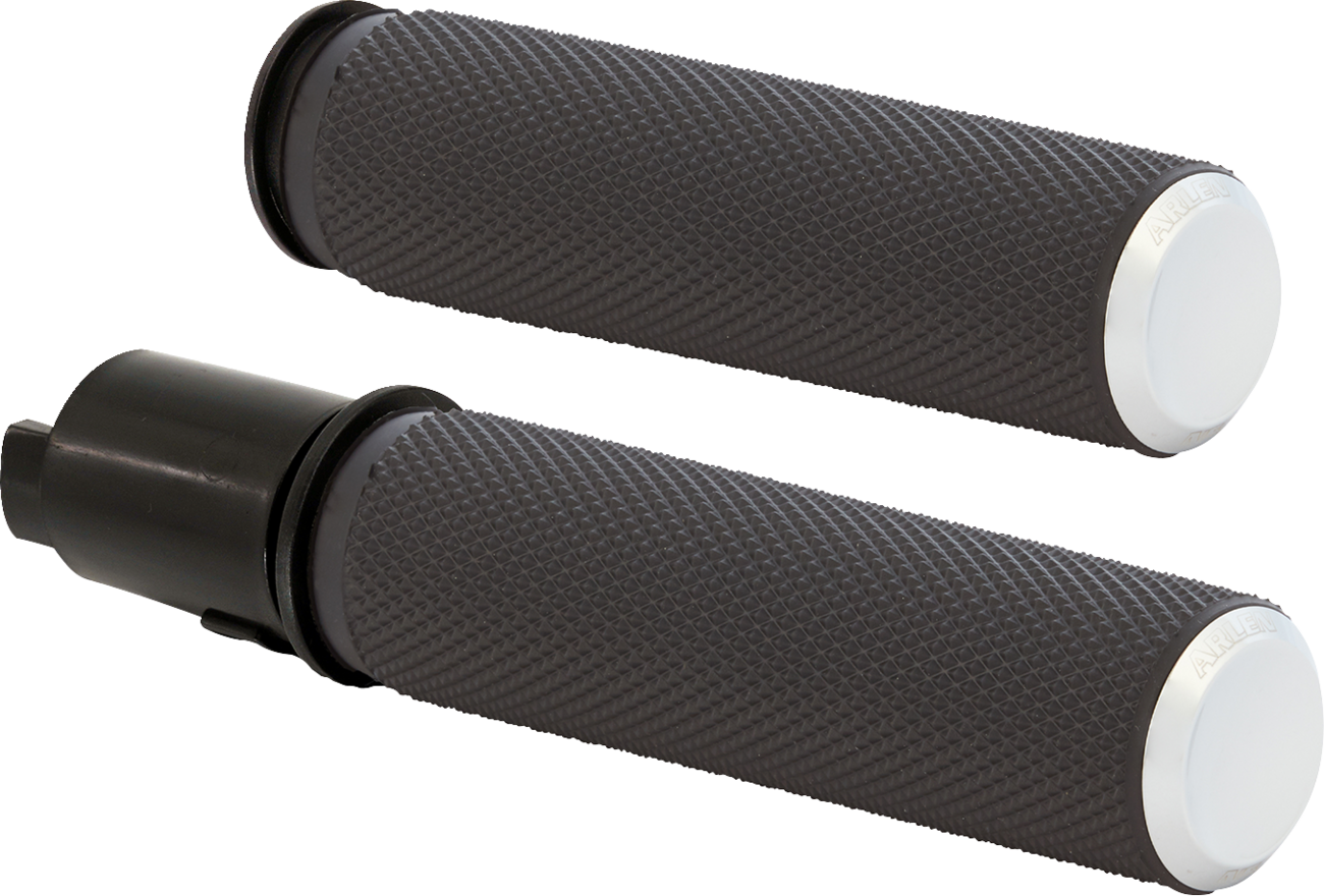 ARLEN NESS Knurled Grips - TBW - Chrome 500-051