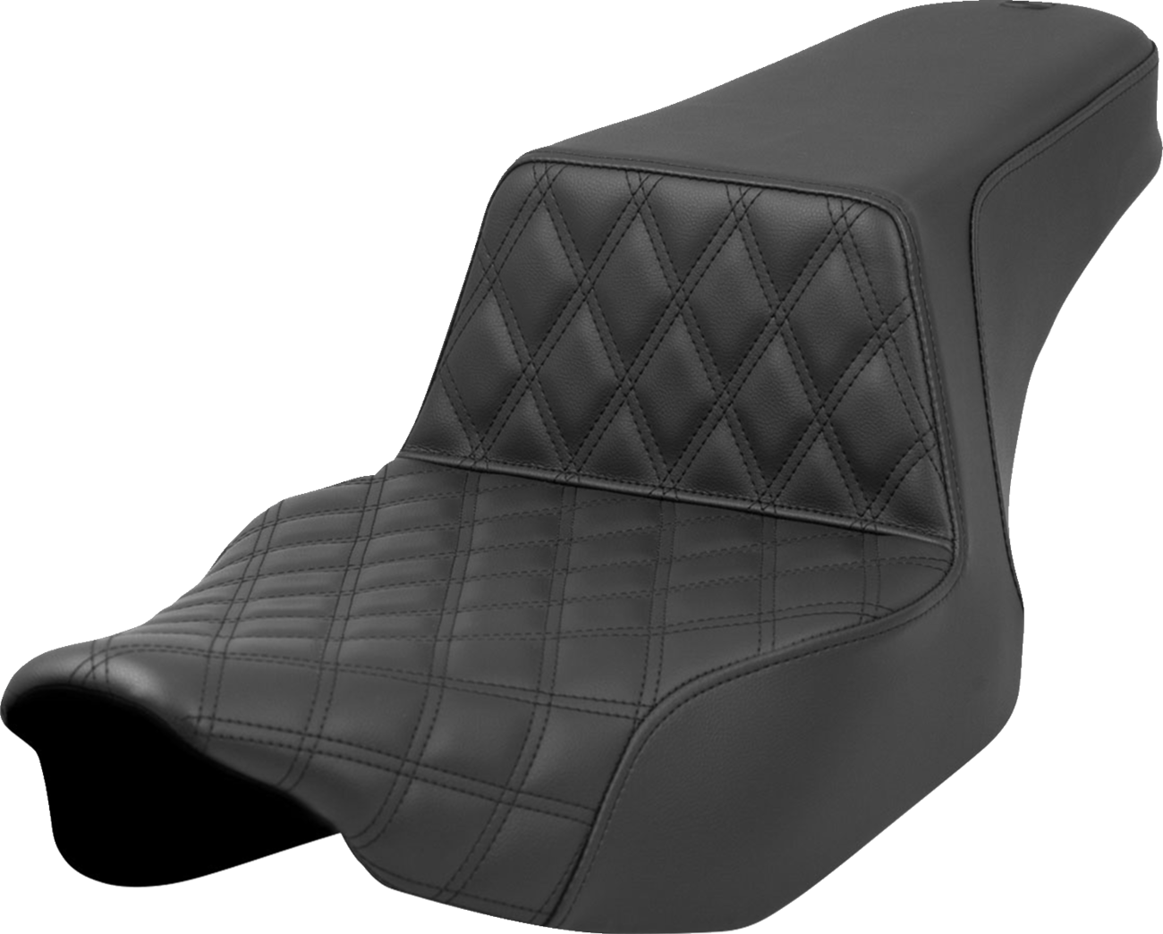 SADDLEMEN Step-Up Seat with Front Lattice Stitch for Harley FL 2023-2024, Part 823-07-172