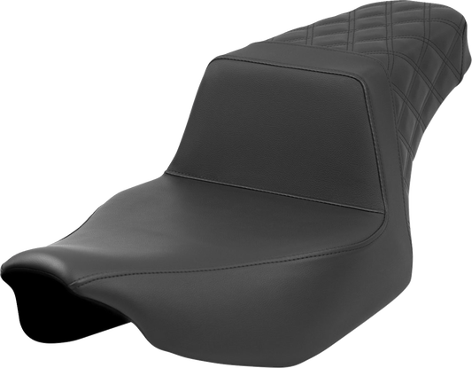 SADDLEMEN Step-Up Rear Seat with Lattice Stitch for FL '23-'24 – Black, Part #823-07-173