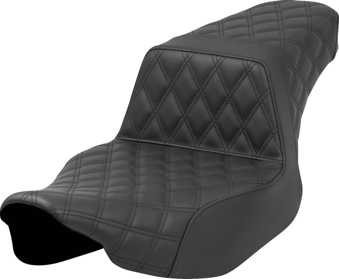 SADDLEMEN Step-Up Seat Front/Rear Lattice Stitch for Harley FL 2023-2024 – Black, Part 823-07-175