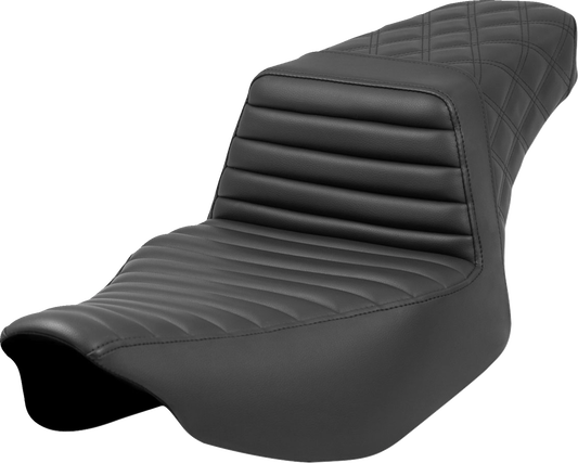 SADDLEMEN Step-Up Front Tuck-n'-Roll and Rear Lattice Stitch Seat for Harley FL 2023-2024 - Model 823-07-176