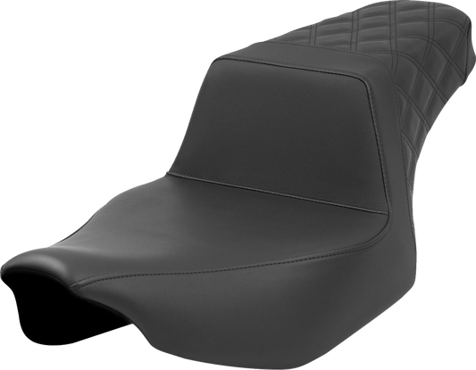 Saddlemens Step-Up Rear Lattice Stitch Extended Reach Motorcycle Seat for FL 2023-2024, Part 823-07E-173