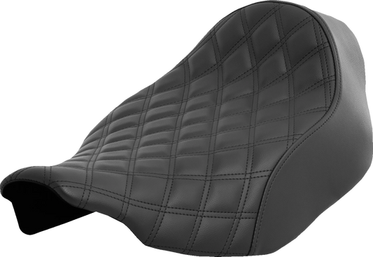 SADDLEMEN Renegade Solo Seat with Lattice Stitching for FLT/FLH 2023-2024 – Black