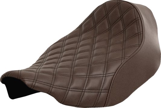 SADDLEMEN Renegade Solo Seat with Lattice Stitching for Harley FLT/FLH 2023-2024 – Brown, Part #823-07-002BLS