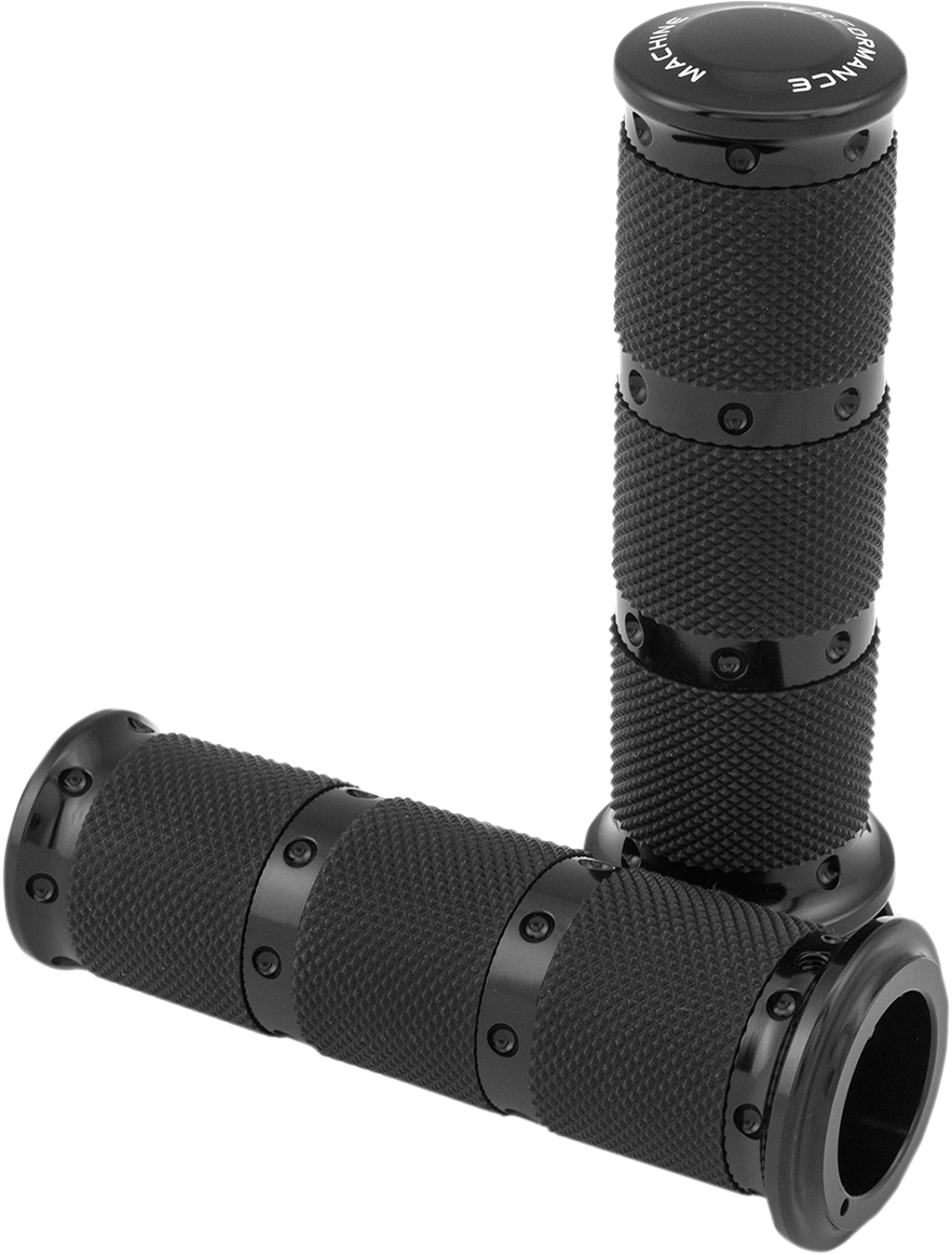PERFORMANCE MACHINE (PM) Contour XLS Renthal Wrapped Grips - Cable - Black 0063-2086-B