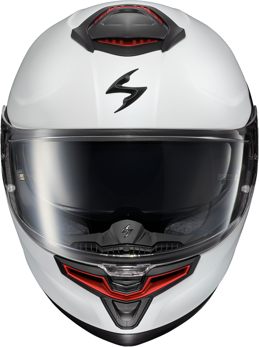 Scorpion EXO ECL-0055 Exo Eclipse Matte Pearl White Full Face Motorcycle Helmet, Large