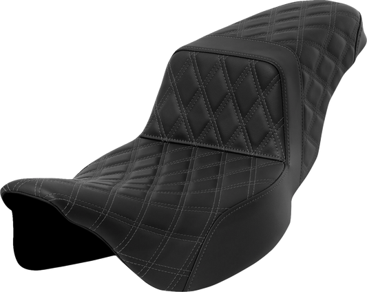 SADDLEMEN Step-Up Seat with Lattice Stitch for FLH/FLT 2008-2023 - Part 808-07E-17502
