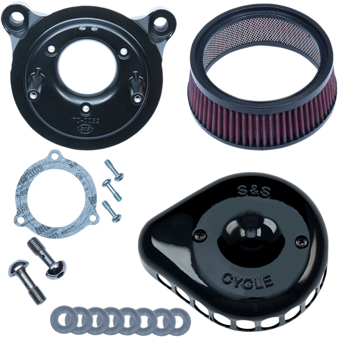 S&S CYCLE Mini Teardrop Stealth Air Cleaner Kit - Gloss Black 170-0438
