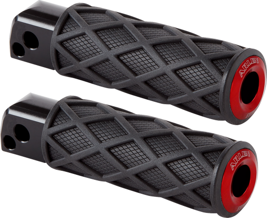 ARLEN NESS Diamond Foot Pegs - Passenger - Red 400-060