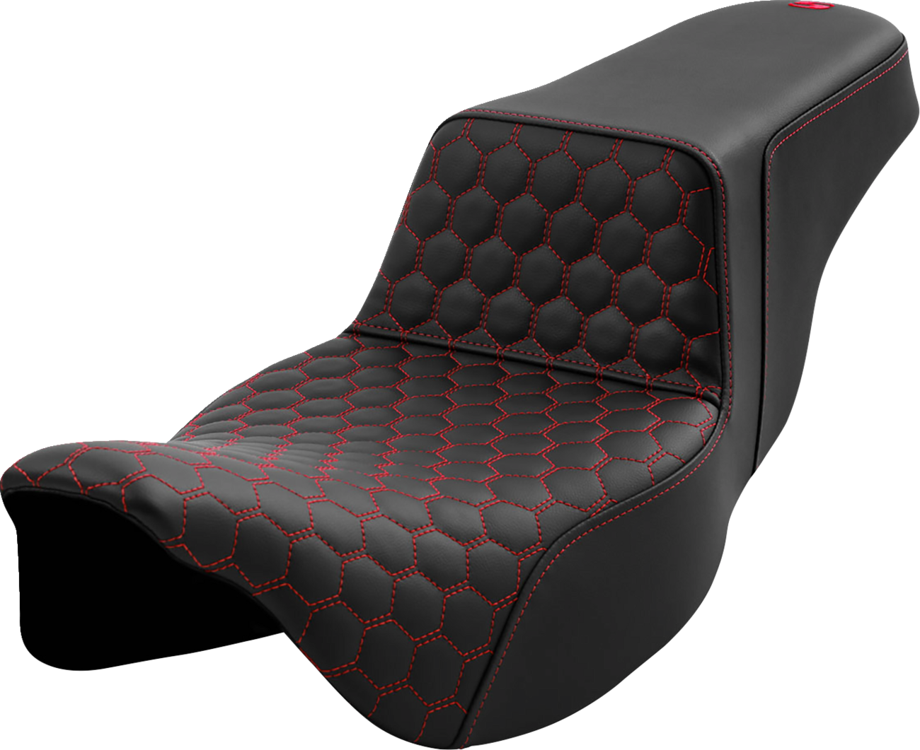SADDLEMEN Step-Up Seat with Honeycomb Pattern for Harley FL 2008-2023, Part #808-07B-17804