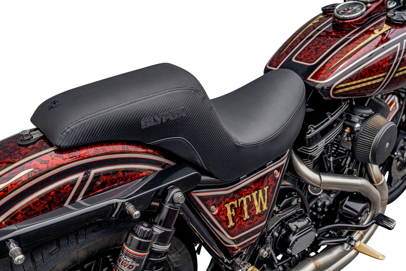 SLYFOX Drifter Seat - Black Vinyl with Logo for FXR '82-'00 | Model SlyFox4681A