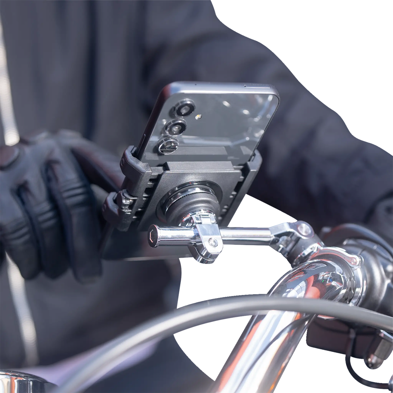 SP CONNECT 3D Phone Mount - 1-1/2 inch Chrome Model 52878 for Versatile Smartphone Positioning