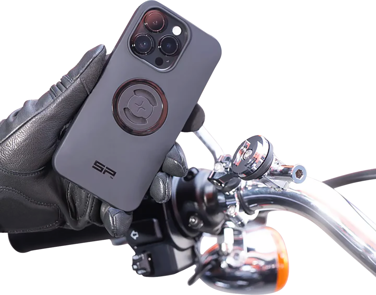 SP CONNECT 3D Phone Mount - 1-1/2 inch Chrome Model 52878 for Versatile Smartphone Positioning