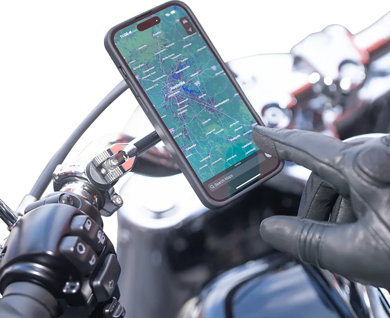 SP CONNECT 3D Phone Mount - 1-1/2 inch Chrome Model 52878 for Versatile Smartphone Positioning