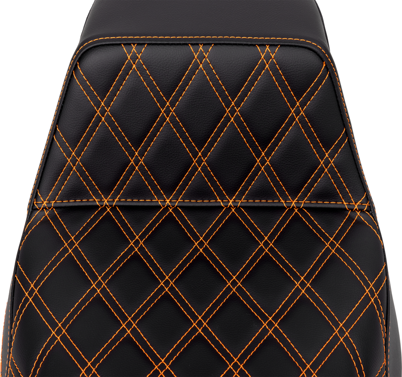 SADDLEMEN Step-Up Front Seat with Lattice Stitch - Orange Stitch for FLH/FLT 2008-2023, Part 808-07B-17203
